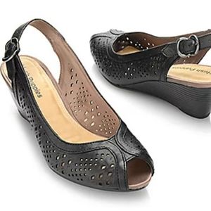 HUSH PUPPIES Baxley Rhea Black Wedge Pumps 8.5 W